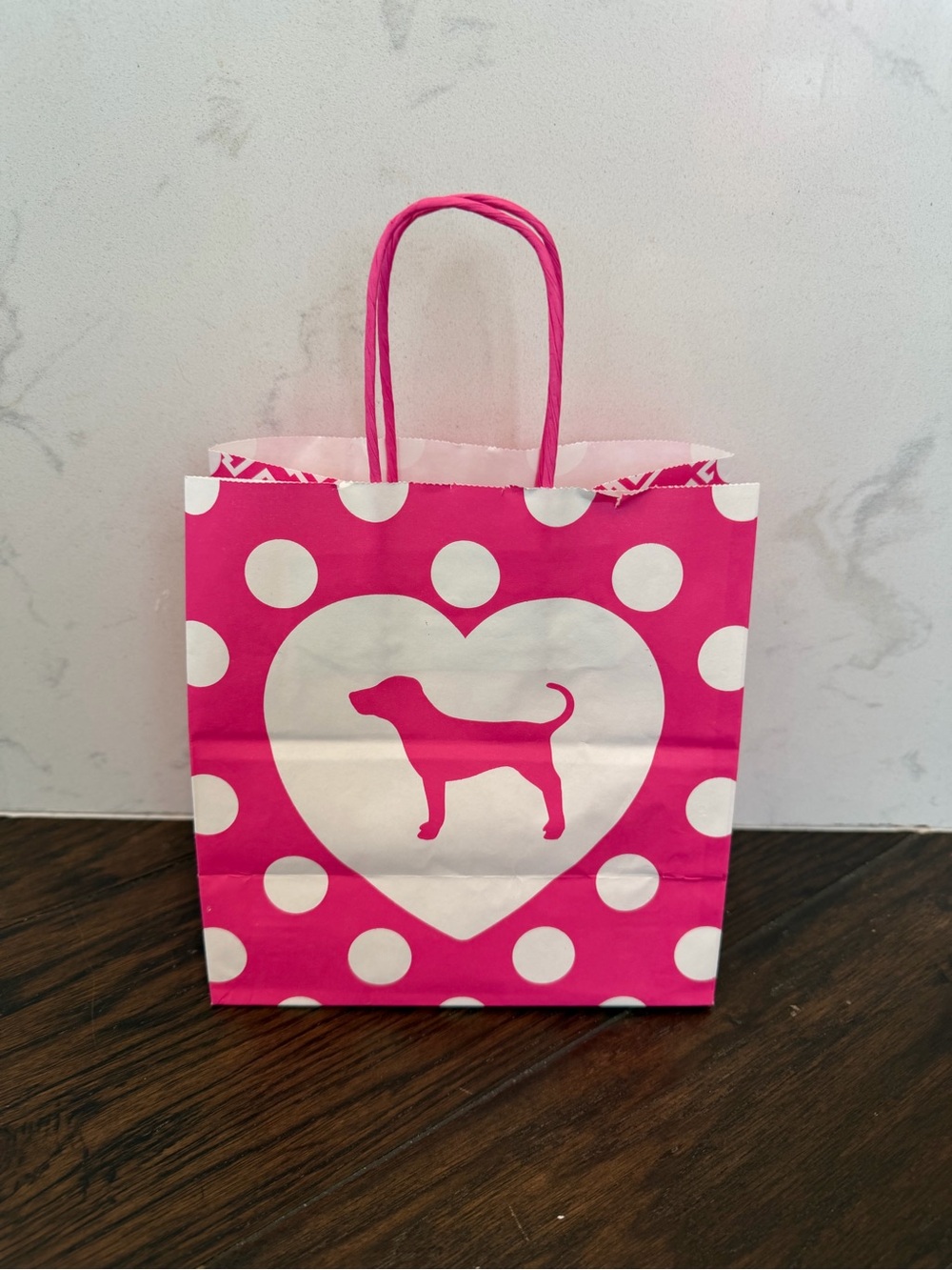 Victoria’s Secret pink paper shopping bag